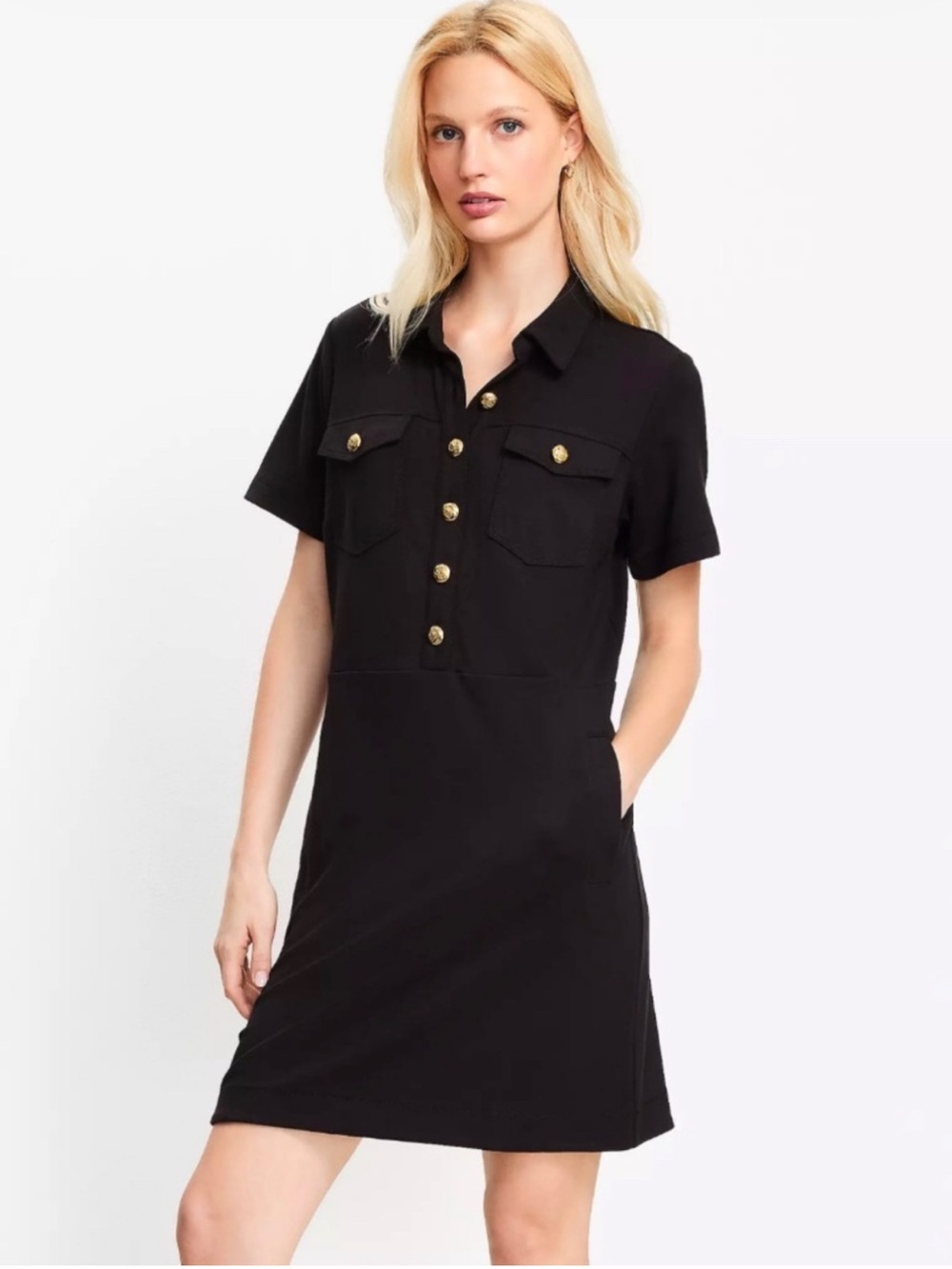 LOFT | 6 | Black Ponte Dress | Has POCKETS!